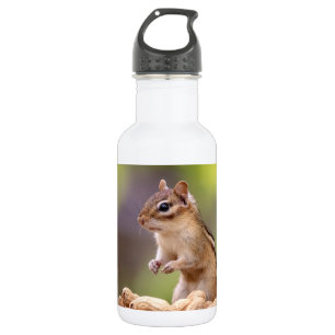 Chipmunk mit Erdnüssen Edelstahlflasche