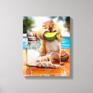 Chipmunk mit Limon Leinwanddruck