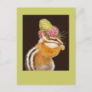 Chipmunk mit Präriehut auf der Postkarte