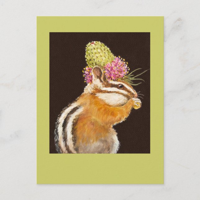 Chipmunk mit Präriehut auf der Postkarte (Vorderseite)