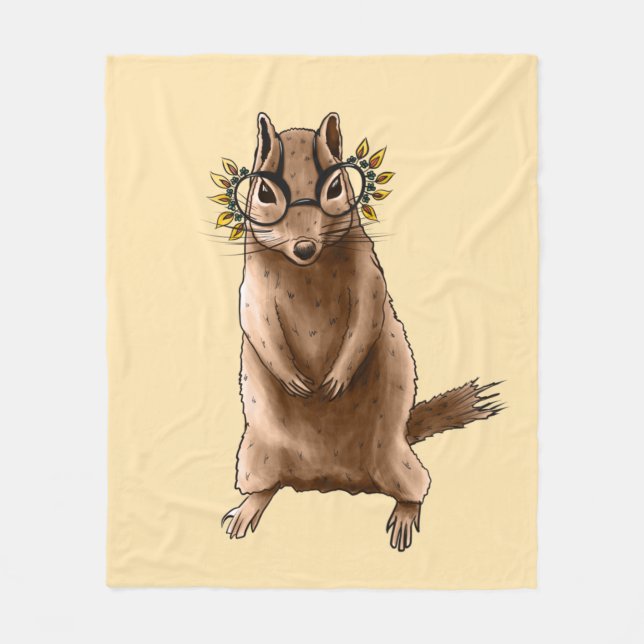 Chipmunk Niedlich Rodent Animal Hippie Fleecedecke (Vorderseite)