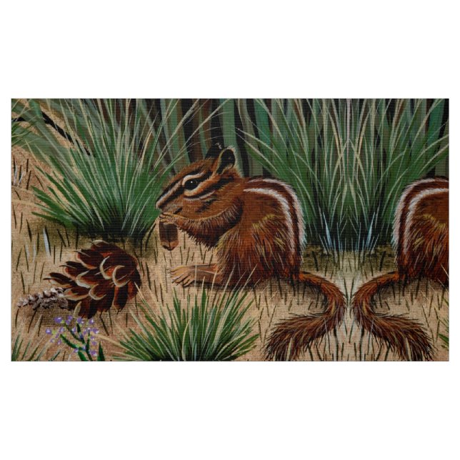 Chipmunk Pine Cone Fabric Stoff (Fat Quarter (45,7 x 55,9 cm))