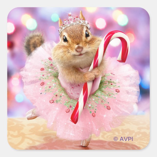 Chipmunk Plum Fairy Quadratischer Aufkleber (Vorderseite)