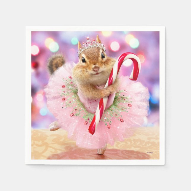 Chipmunk Plum Fairy Serviette (Vorderseite)