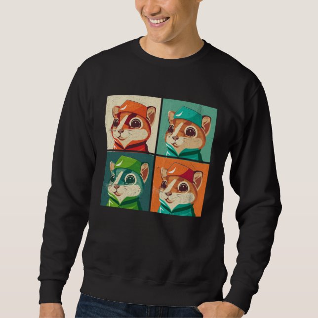 Chipmunk Pop Illustration Colorful Animal Women  4 Sweatshirt (Vorderseite)