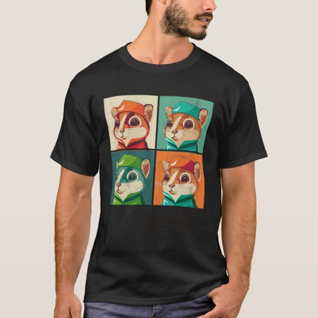 Chipmunk Pop Illustration Colorful Animal Women  4 T-Shirt (Vorderseite)