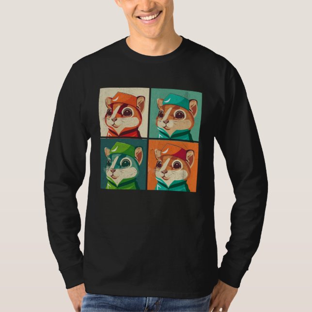 Chipmunk Pop Illustration Colorful Animal Women  4 T-Shirt (Vorderseite)