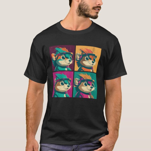 Chipmunk Pop Illustration Colorful Animal Women T-Shirt (Vorderseite)