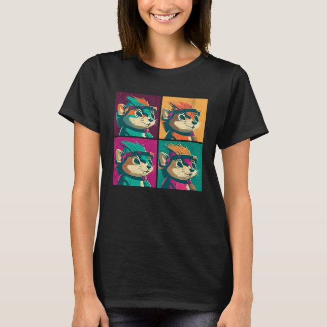 Chipmunk Pop Illustration Colorful Animal Women T-Shirt (Vorderseite)