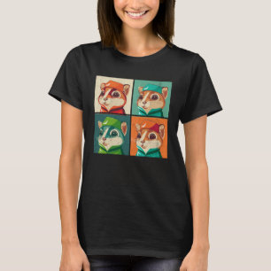 Chipmunk-Pop-Illustration - Farbige Tierfrauen 4 T-Shirt