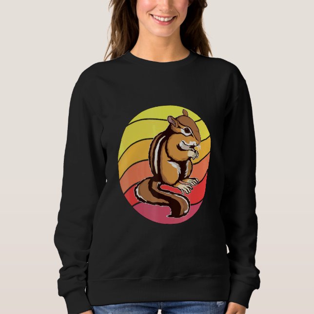 Chipmunk Retro Sunset Rodent Chipmunks Sweatshirt (Vorderseite)