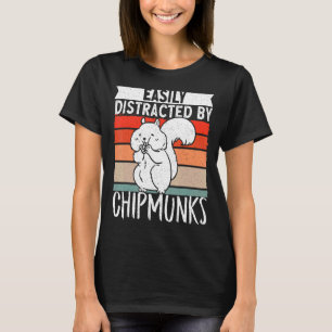 Chipmunk Retro Vintag leicht von Chipmu abgelenkt T-Shirt