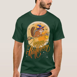 Chipmunk Ride Witch Shot Moon Vintag Chipmunk Hal T-Shirt