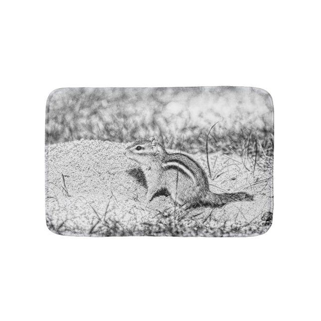 Chipmunk Sketch Badematte (Vorderseite)