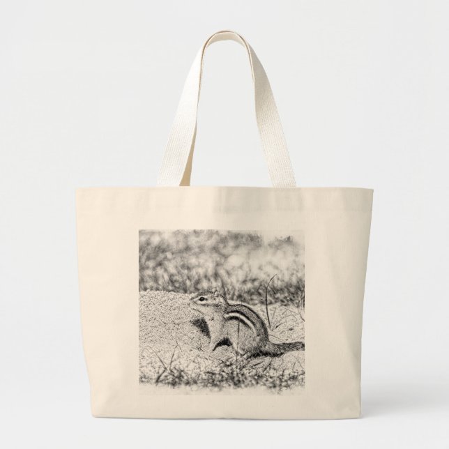 Chipmunk Sketch Jumbo Stoffbeutel (Vorne)