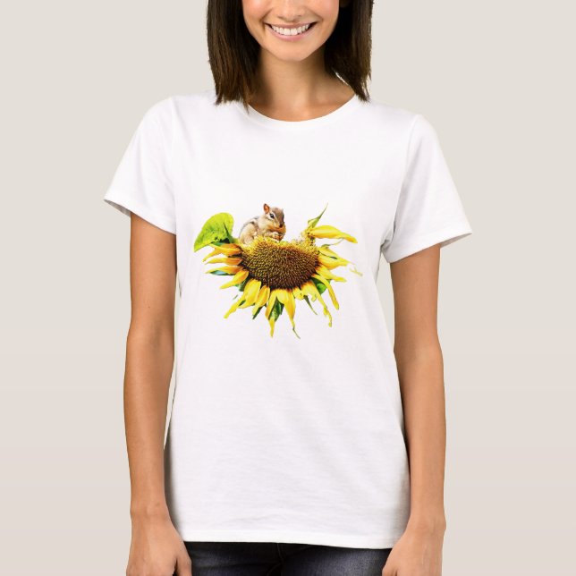 Chipmunk-Snack auf Sonnenblumenkerne T-Shirt (Vorderseite)