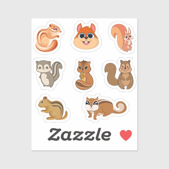 Chipmunk-Stickers Aufkleber (Blatt)