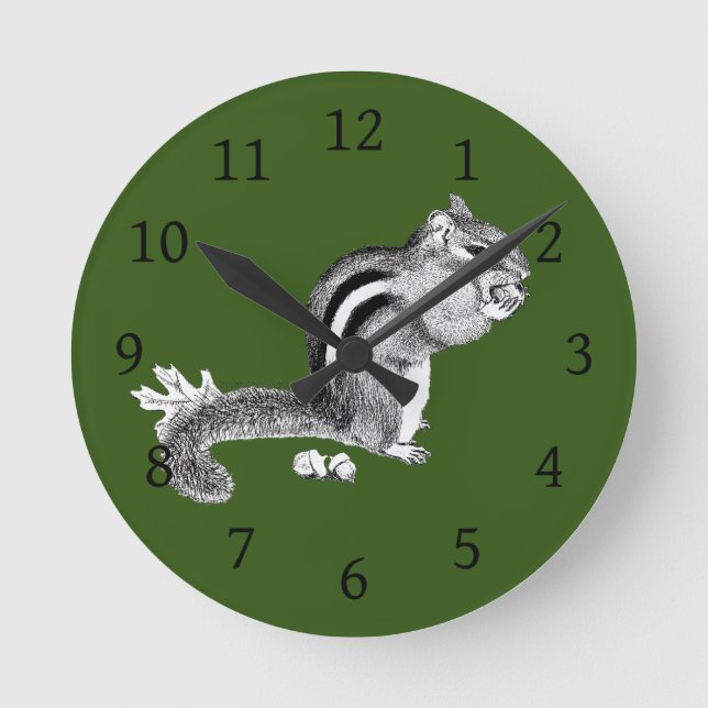 Chipmunk-Uhr Runde Wanduhr (Vorderseite)