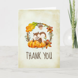 Chipmunk und Kürbisse Herbstliches Dankeschön Karte