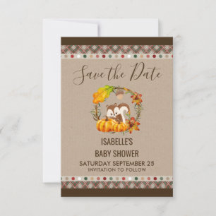 Chipmunk und Pumpkins Fall Rustic STD Save The Date