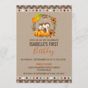 Chipmunk und Pumpkins Geburtstagsparty Einladung