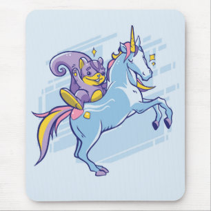 Chipmunk und Unicorn, magische Freunde Mousepad