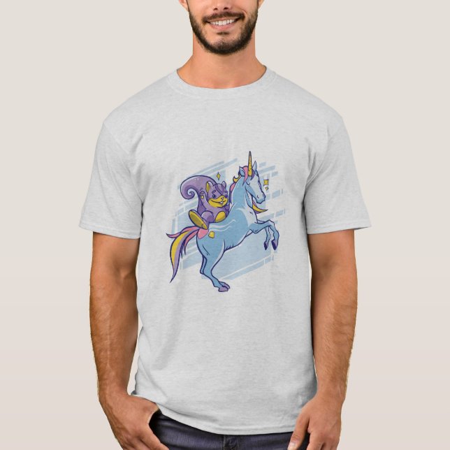 Chipmunk und Unicorn, magische Freunde T-Shirt (Vorderseite)