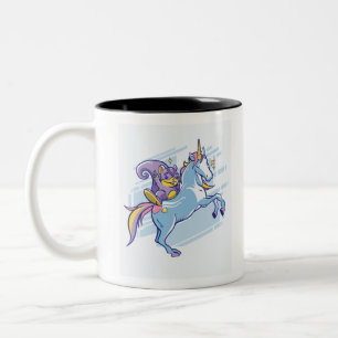Chipmunk und Unicorn, magische Freunde Zweifarbige Tasse