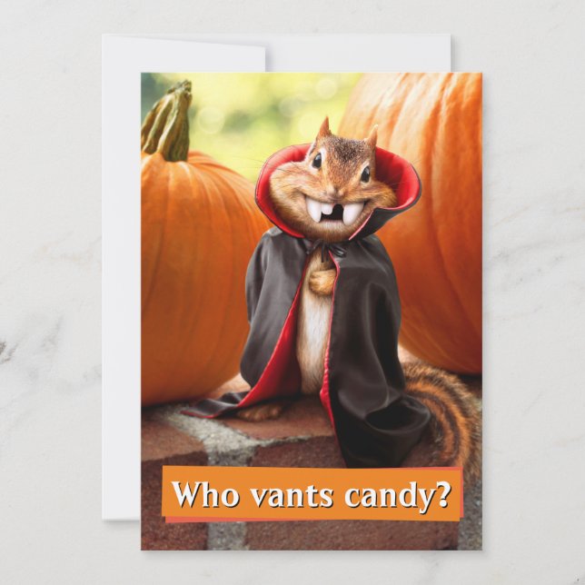 Chipmunk Vampire Einladung (Vorderseite)