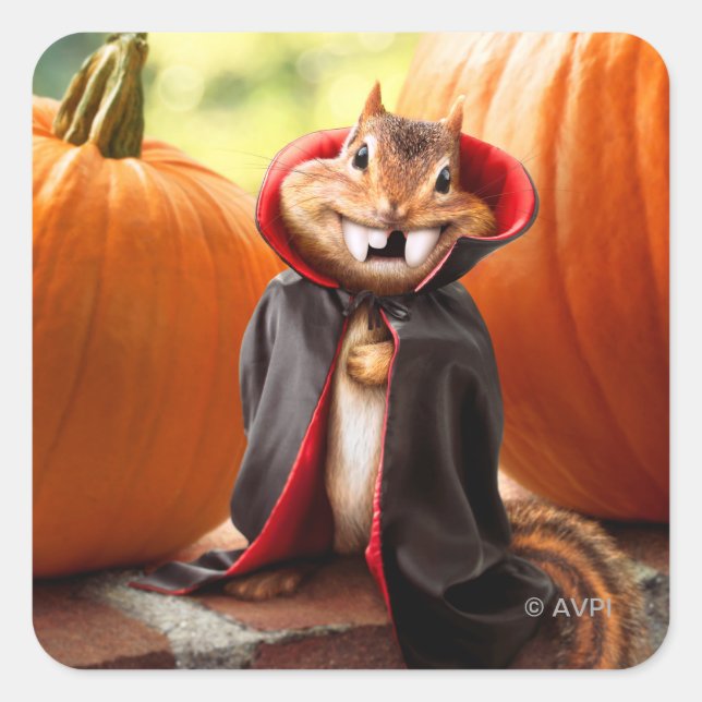 Chipmunk Vampire Quadratischer Aufkleber (Vorderseite)