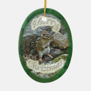 Chipmunk-Weihnachtsverzierung Keramikornament