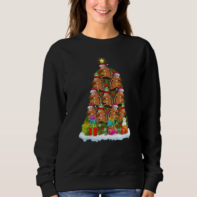Chipmunk  Xmas Holiday  Chipmunk Christmas Tree Sweatshirt (Vorderseite)