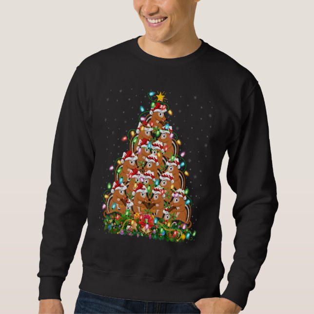 Chipmunk   Xmas Lights Santa Chipmunk Christmas Tr Sweatshirt (Vorderseite)