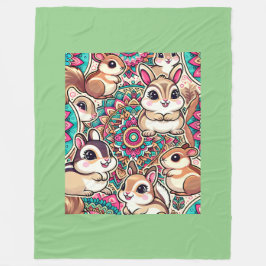"Chipmunks & Cottontails" Fleecedecke