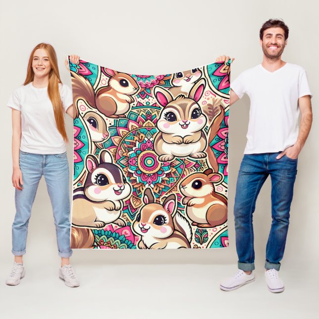 "Chipmunks & Cottontails" Fleecedecke (Beispiel)