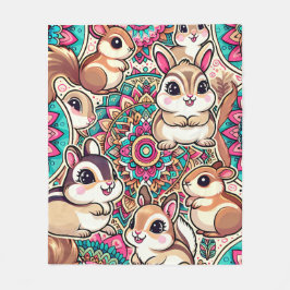"Chipmunks & Cottontails" Fleecedecke