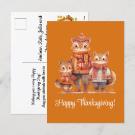 Chipmunks Happy Thanksgiving-Familie Feiertagspostkarte