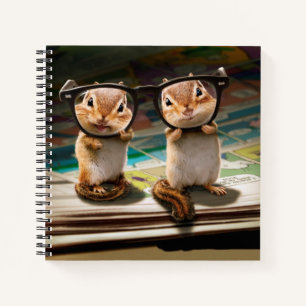 Chipmunks in Reading Glasses Notizbuch