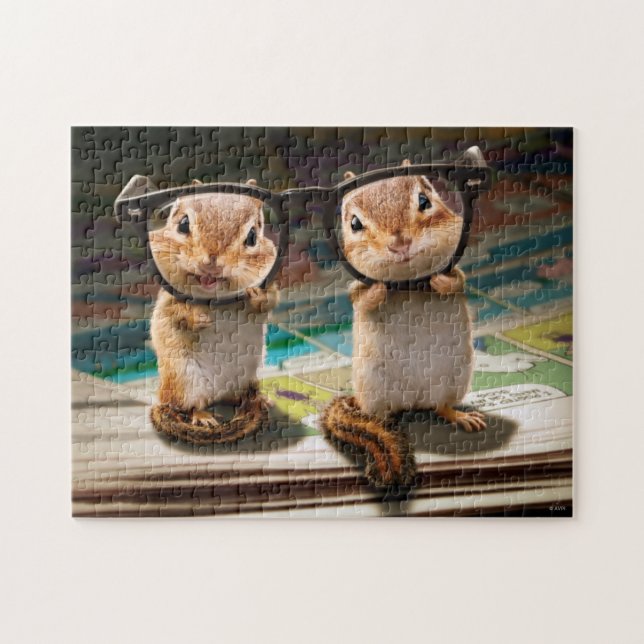 Chipmunks in Reading Glasses Puzzle (Horizontal)