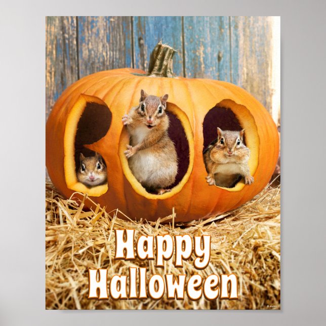 Chipmunks Inside Boo Jack-o-Lantern Poster (Vorne)