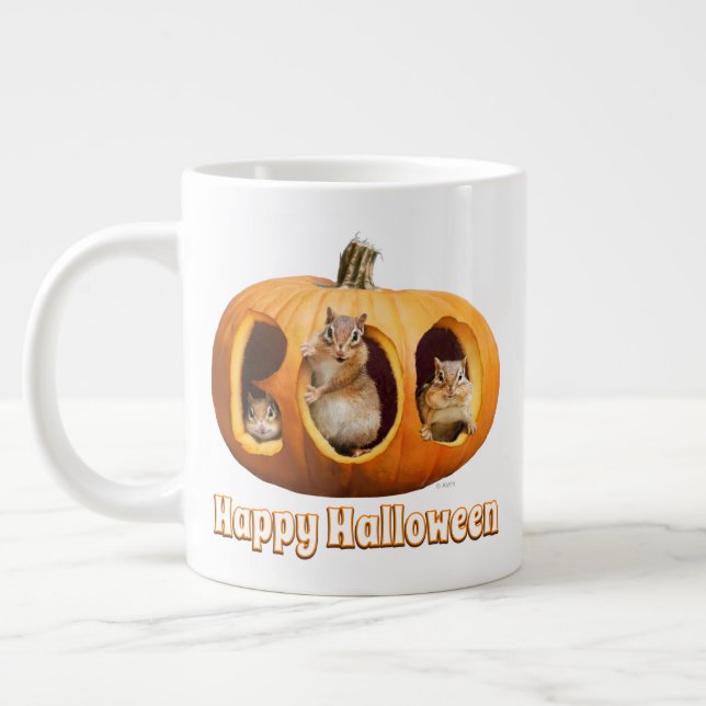 Chipmunkte Inside Boo Jack-o-Lantern Jumbo-Tasse (Links)