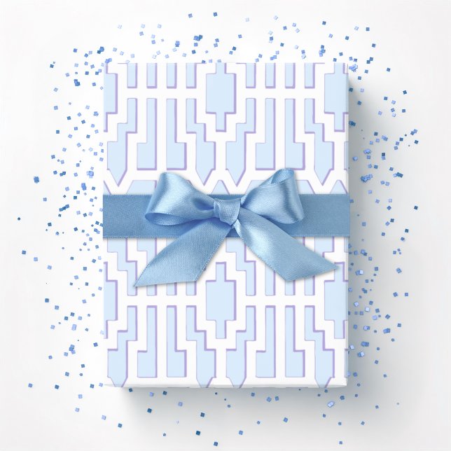 Chippendale-Frett in Blau und Lila Geschenkpapier (Von Creator hochgeladen)