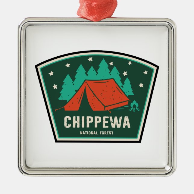 Chippewa-Camping Ornament Aus Metall (Vorne)