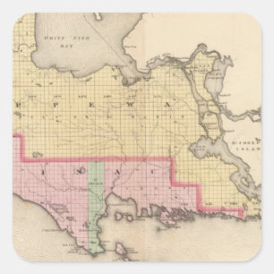 Chippewa County Mackinac County Michigan Quadratischer Aufkleber