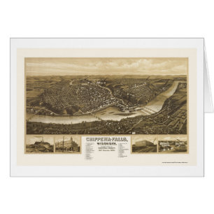 Chippewa Falls, panoramische Karte WI - 1907
