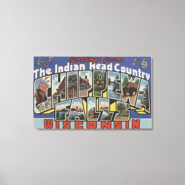 Chippewa Falls, South Dakota - Großer Brief Leinwanddruck (Vorderseite)