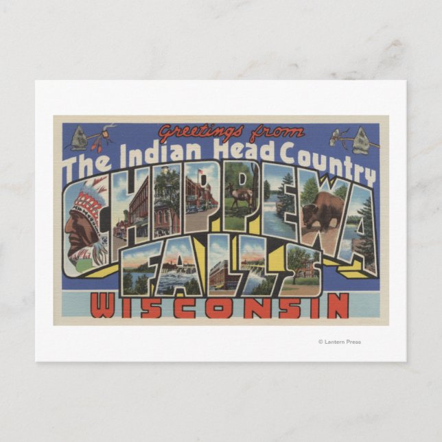 Chippewa Falls, South Dakota - Großer Brief Postkarte (Vorderseite)