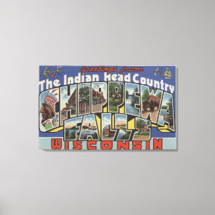 Chippewa Falls, South Dakota - großer Buchstabe Leinwanddruck