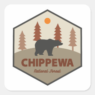 Chippewa National Forest Minnesota Bear Quadratischer Aufkleber