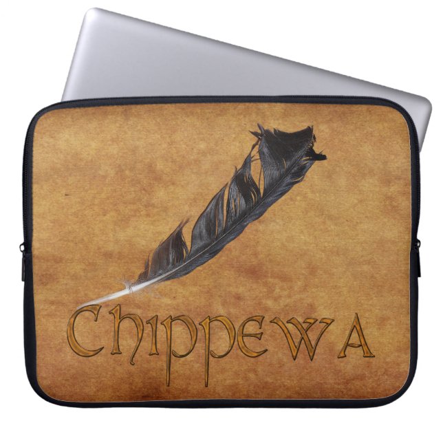 CHIPPEWA Native American Feather Laptop Sleeve (Vorderseite)